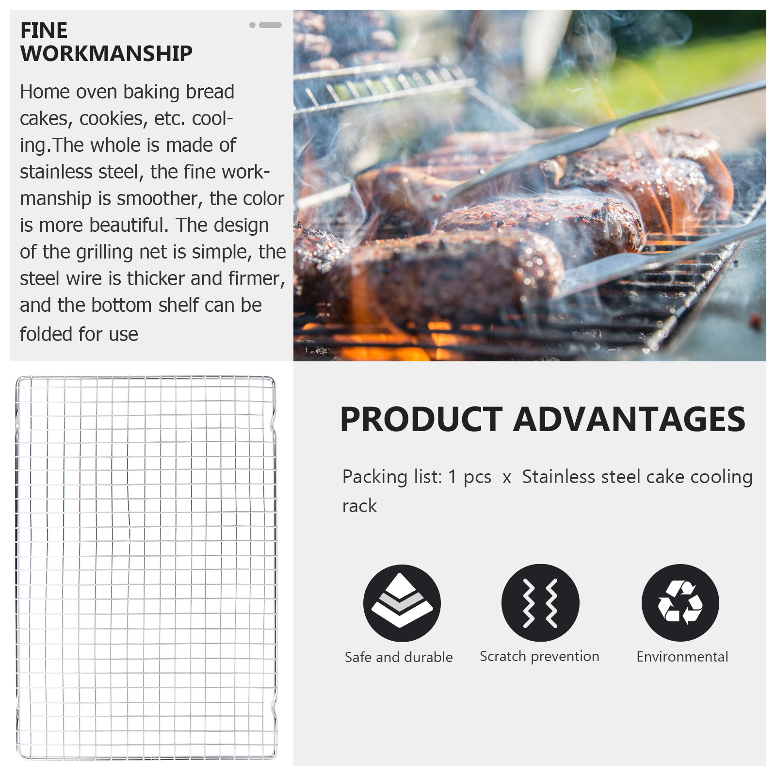 1Pcs Baking Cooling Rack Stain - огляд і ціна Kitchen Baking Rack