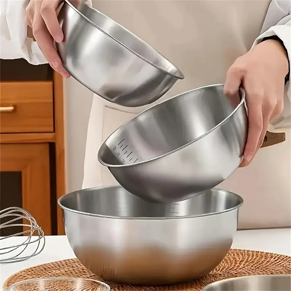 1-3 Stainless Steel Bowl Set W - огляд і ціна Baking Kitchen Set