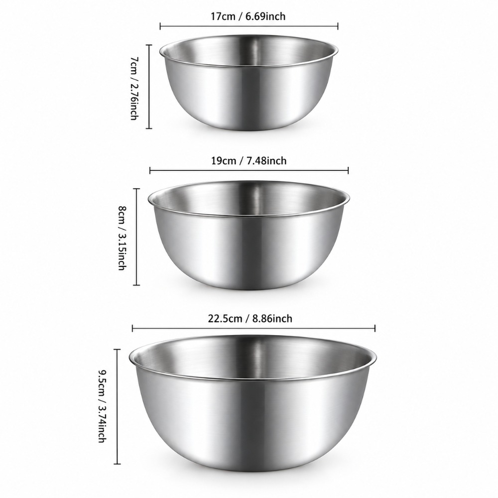 Stainless Steel Mixing Bowls 3 - огляд і ціна Baking Kitchen Set